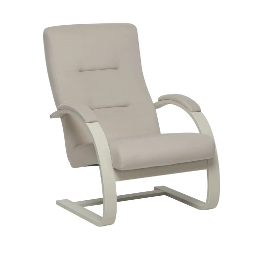 4687206966536 Кресло Leset Монэ 4687206966536 Фанера,Береза,Шпон, Велюр, Бежевый, Слоновая кость