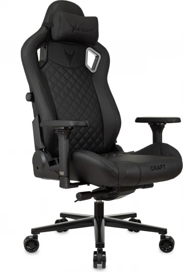 KNIGHT CRAFT BLACK Кресло игровое Knight Craft черный эко.кожа крестов. металл