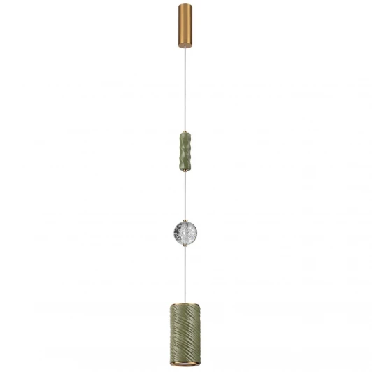 5450/18LA Подвесной светильник Odeon Light Riviera 5450/18LA зеленый/античная бронза/металл/керамика/хрусталь/акрил LED x 18W 2000К/3000K/4000K/переключ