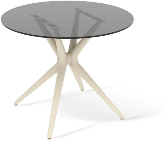 7304079203 Стол SHT-TU30/TT26 90 СТЕКЛО бежевый/дымчатый Sheffilton SHT-TU30 7304079203