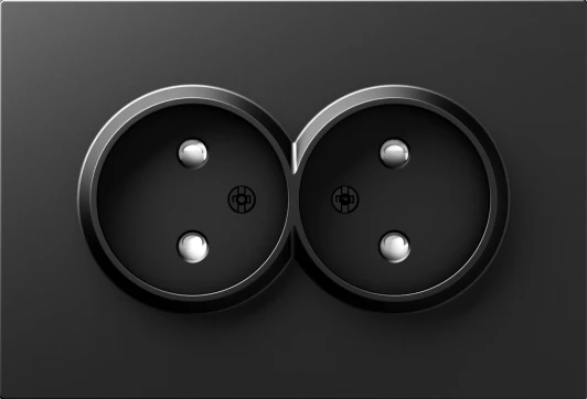 DE22630 Накладка для розетки 2-й без заземления, со шторками 16A 250 В~, матовый карбон Donel A07 DE22630