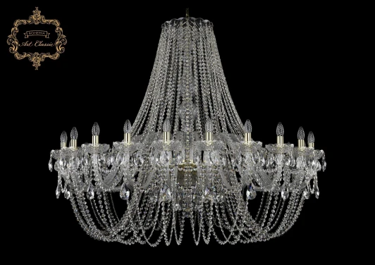 11.11.24.530.Gd.Sp Подвесная большая люстра Art Classic 11.11 11.11.24.530.Gd.Sp (220V, хрусталь, на цепи, подсвечник, свеча)