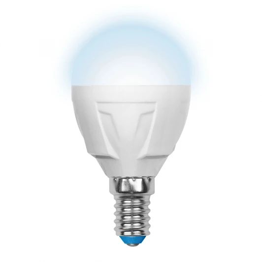 LED-G45-7W/NW/E14/FR PLP01WH картон Лампочка светодиодная шар белая E14 7W 4500K Uniel LED-G45-7W/NW/E14/FR PLP01WH