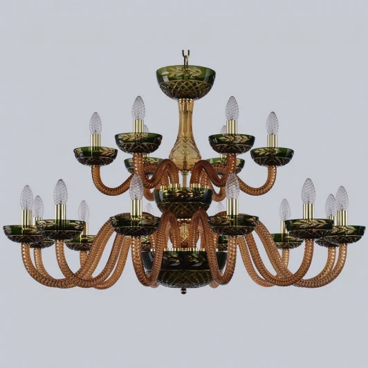 1308/12+6/360/2d G Am/Amber-Green/H-1J Подвесная люстра Bohemia 1308 1308/12+6/360/2d G Am/Amber-Green/H-1J