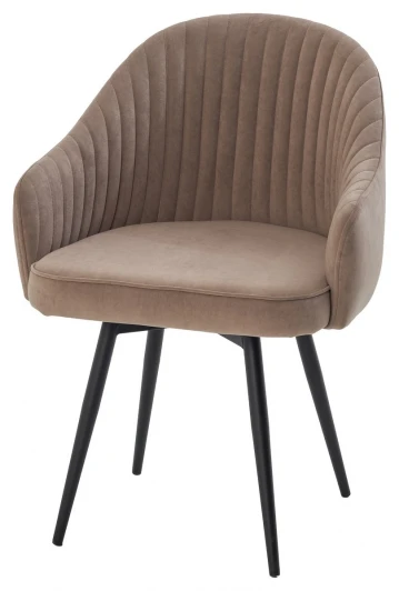 635M06198 Стул ШЕЛЛ 360 град. поворот. цвет B5 Капучино, велюр / черный каркас M-City 64762