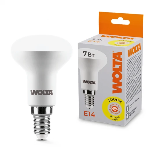 25Y50R7E14 Светодиодная лампа 7Вт 3000K E14 Wolta 25Y50R7E14