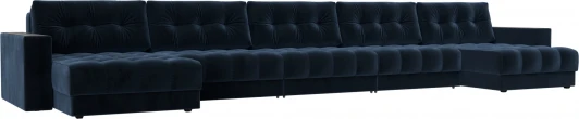 128541 Диван П-образный с декором Лига-049 НПБ Мегалонг Лига Диванов (Велюр) арт.128541