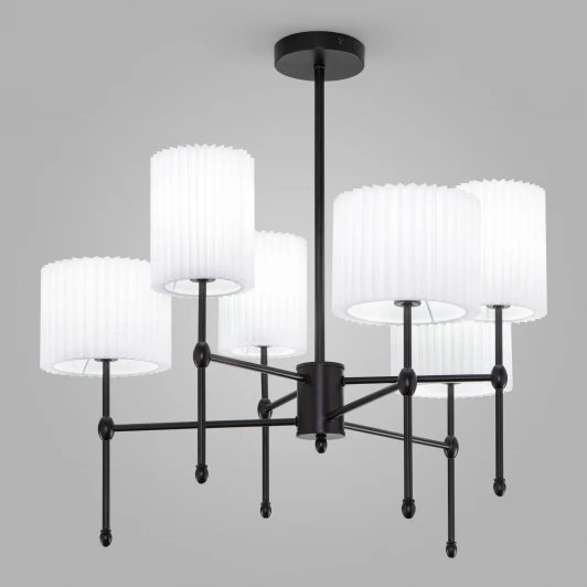 60162/6 черный Потолочная люстра Wi-Fi на штанге Eurosvet Notturno 60162/6 черный (220V, управление смартфоном, голосовое управление, умный дом - Minimir Home, Алиса, Маруся, Салют)