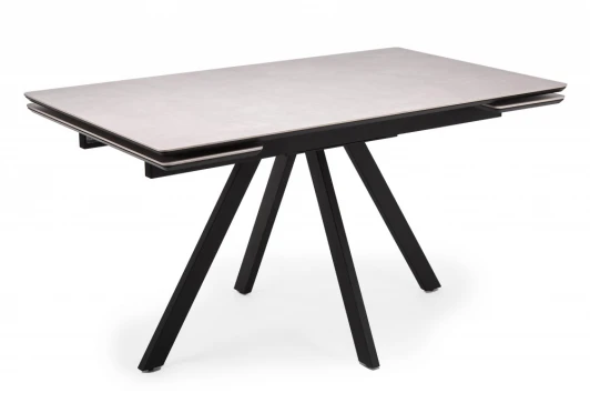 625828 Керамический стол Вилли 140(200)х80 carmen light grey / черный 625828