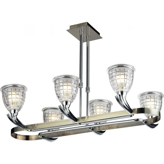 402-06-17 chrome + antique brass Потолочная люстра N-Light 402 402-06-17 chrome + antique brass