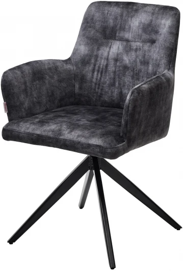 629M05726 Стул M-City DANTE 360 град.поворот UF912-06В античный серый, велюр без "пальчиковый"/черный