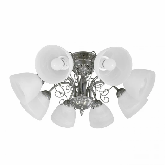 S9092-8 Люстра потолочная Day&Night, 8 плафонов, хром с белым