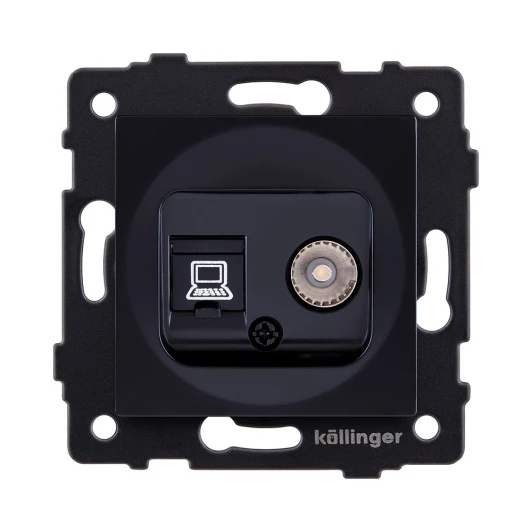 REA-021BK Розетка двойная TV (мама) + RJ45 черный Kollinger REA-021BK для Aspekt, Eleganz, Reflex