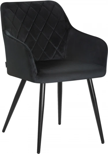 8266-LML ROBERT, цвет сиденья черный велюр (V108-77), цвет основания черный Стул обеденный ROBERT (черные матовые ножки, велюр V108-77 Чёрный)