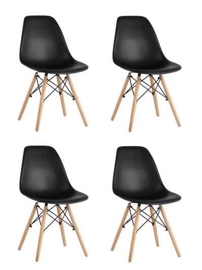 УТ000037613 Стул Eames Style DSW черный x4 (разборный каркас) Stool Group арт.УТ000037613
