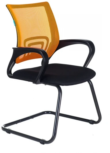 CH-695N-AV/OR/TW-11 Кресло Бюрократ CH-695N-AV оранжевый TW-38-3 сиденье черный TW-11 полозья металл черный