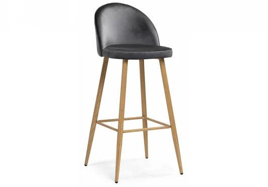 15127 Барный стул dodo 1 dark grey with edging / wood
