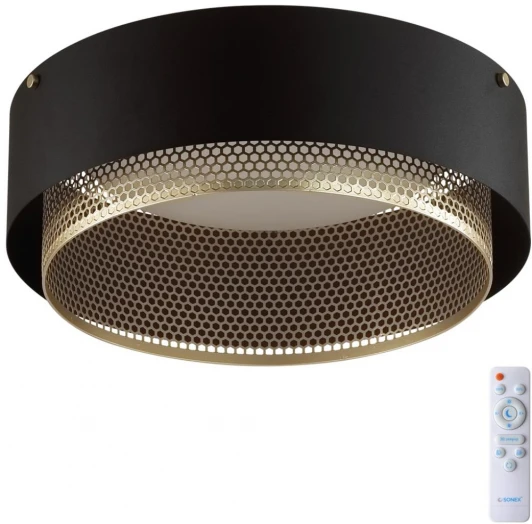 7692/48L Потолочный светильник круглый Sonex Antey 7692/48L металл/акрил/белый/черный/шампань LED 48Вт 3000-6000K D410 IP20 пульт ДУ (220V, круглые)