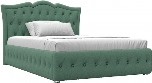 123590 Кровать интерьерная Герда 140 (Зеленый/Рогожка) Лига Диванов арт.123590
