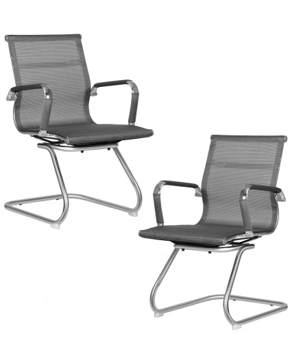 LMR-102N-N_CH-M_MSH-grey Набор 2 шт офисное кресло для посетителей DOBRIN CODY MESH (серый)