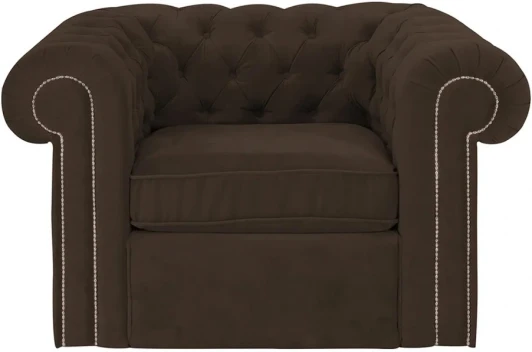 329823 Кресло Chesterfield ОГОГО (арт.329823), (Ткань/Темно-коричневый)