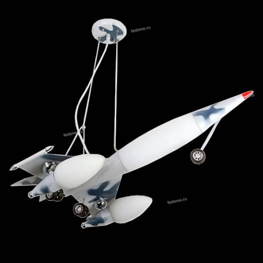 125/3C Люстра подвесная детская Kovaltseva Flight, 3 лампы, белый с синим