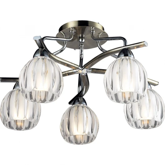 404-05-13 chrome + antique brass Потолочная люстра N-Light 404 404-05-13 chrome + antique brass