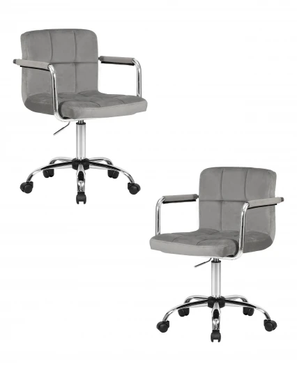LM-9400-N_CH-M_V-MJ9-75 Набор 2 шт офисное кресло для персонала DOBRIN TERRY (серый велюр (MJ9-75))