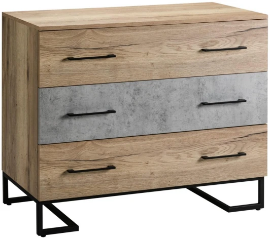 4009295h_Натур Комод R-Home с 3 ящиками Loft Дуб натур/Бетон