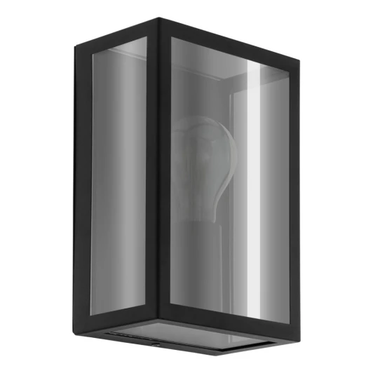 33627 Настенный уличный светильник Eglo Alamonte Smoke 33627 1x40W(E27) IP44 сталь, черный, стекло, черный, прозрачный