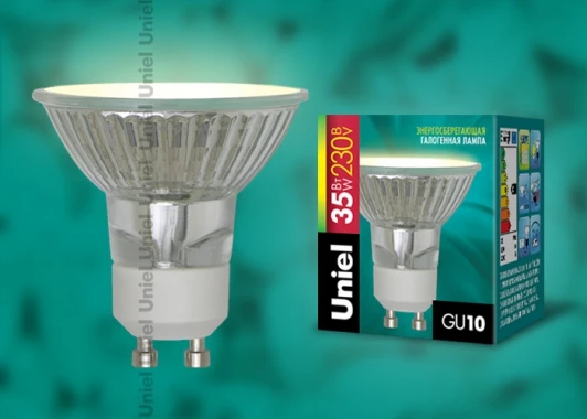 JCDR-X35/GU10 картон Лампочка галогенная полусфера серая GU10 35W Uniel JCDR-X35/GU10