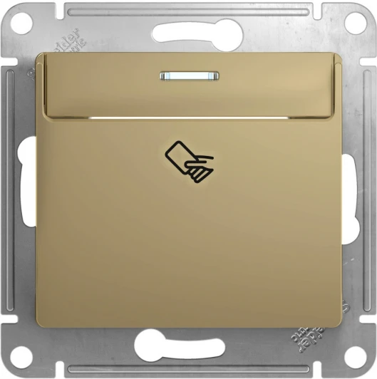 GSL000469 Карточный выключатель одноклавишный с подсветкой встраиваемый (титан) Systeme Electric Glossa GSL000469