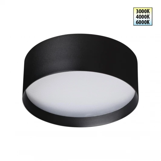359599 Светильник накладной светодиодный с переключ. цв. температуры Novotech Orbis 359599 черный IP20 LED 24W 220-240V 3000К\4000К\6000К