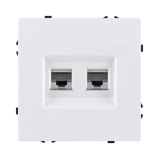 EC-018WH Розетка двойная Ethernet RJ45 белый матовый Kollinger Eclipse EC-018WH