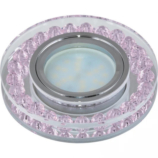 DLS-P102 GU5.3 CHROME/PINK Встраиваемый точечный светильник Fametto Peonia DLS-P102 GU5.3 CHROME/PINK (220V, круглые)