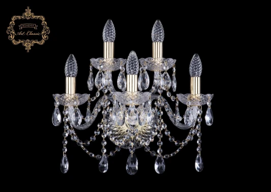 10.12.3+2.165.Gd.Sp Бра Art Classic 10.12 10.12.3+2.165.Gd.Sp (220V, хрусталь, подвески, подсвечник, свеча)