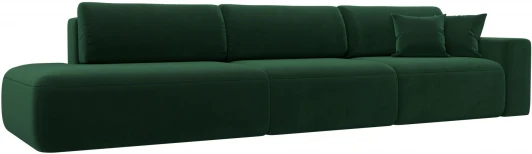 121359 Диван прямой Лига-036 НПБ Модерн Лонг подлокотник справа (Зеленый/Велюр) Лига Диванов арт.121359