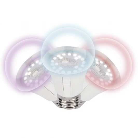 LED-A60-10W/SPM3/E27/CL PLP35WH MULTIPLANT Лампа светодиодная для растений, прозрачная. три спектра для проращивания, роста и цветения Uniel LED-A60-10W/SPM3/E27/CL PLP35WH MULTIPLANT
