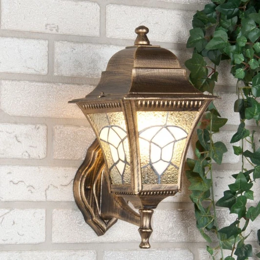 Altair черное золото Настенный фонарь уличный Elektrostandard Altair черное золото