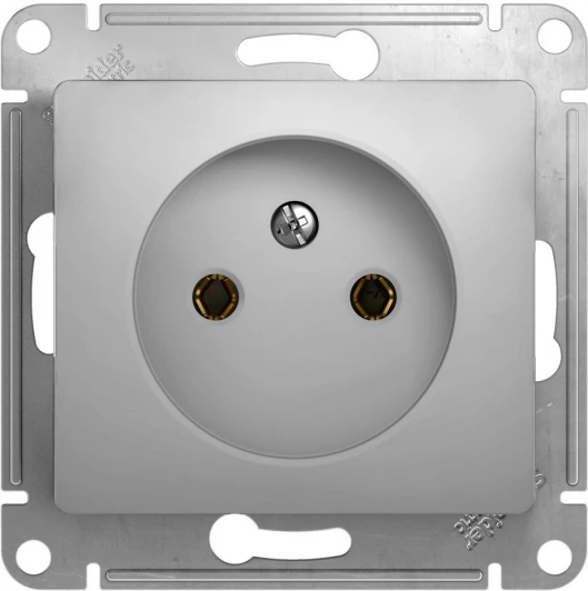 GSL000341 Розетка встраиваемая без заземления (алюминий) Systeme Electric Glossa GSL000341