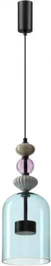 5046/12L Подвесной светильник каскадный Odeon Light Palleta 5046/12L черный/голубой/металл/стекло/керамика LED 12W 4000К 1400Лм (220V, на проводе)