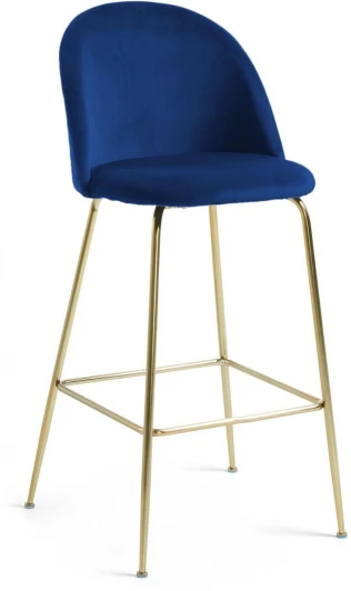 071380 Барный стул Mystere синий бархат 76 см La Forma (ex Julia Grup) арт.071380