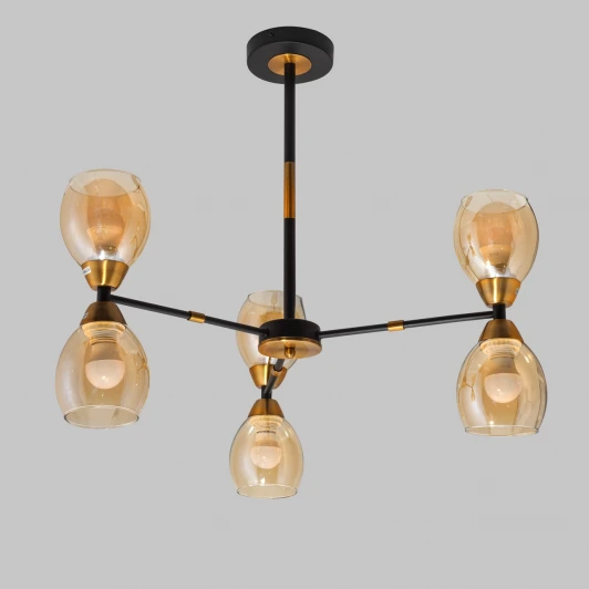 MD.8252-6-S-BK+BR Потолочная люстра на штанге Imex MD.8252-6-S-BK+BR