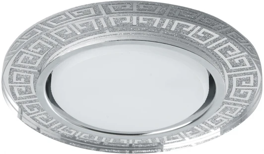 41906 Светильник встраиваемый с белой LED подсветкой Feron CD4981 41906 GX53 без лампы, gпрозрачный, серебро
