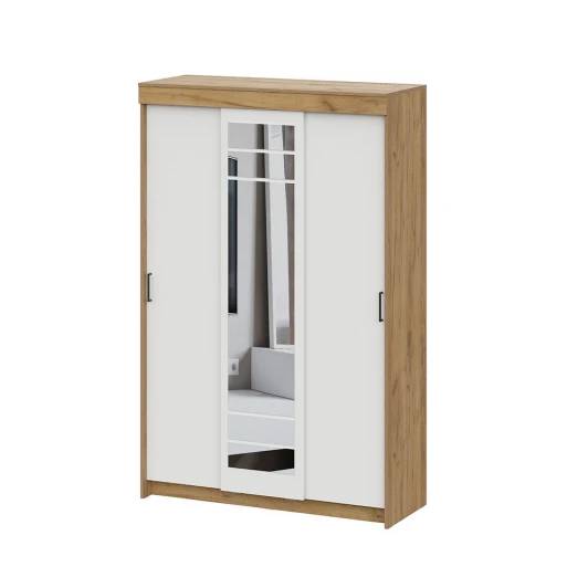 00-00231201 Шкаф Арника-купе ШКП 7, Дуб Золотой, Белый