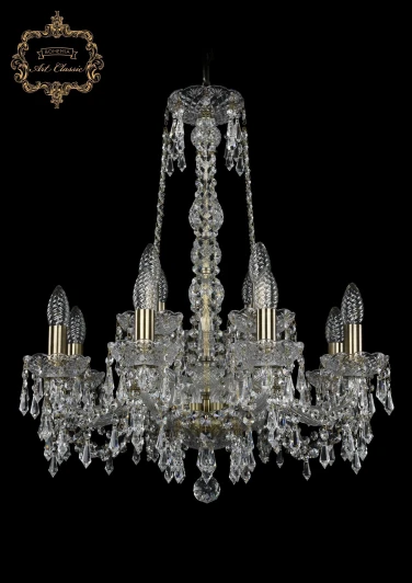 11.23.8+4.200.h-64.Br.Dr Подвесная люстра Art Classic 11.23 11.23.8+4.200.h-64.Br.Dr (220V, хрусталь, на цепи, подсвечник, свеча)