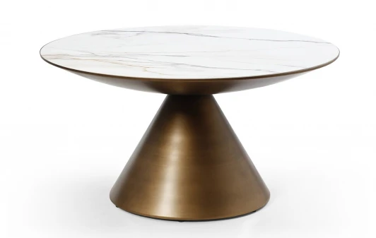 CT9346CI(D90)LIUJINBAI Стол журнальный CT9346CI (D90) белый керамика (LIUJINBAI) ESF 5703