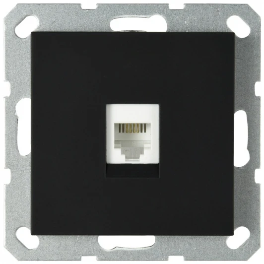 G6101PB Телефонная розетка RJ-11 (черный матовый) Jasmart G-Classic G6101PB