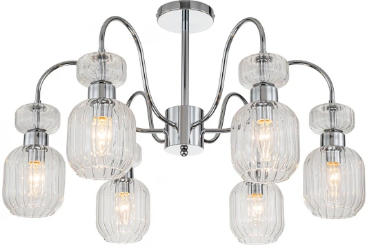1141/6PL Chrome/Clear Потолочная люстра на штанге Escada Gloss 1141/6PL Chrome/Clear 6x60Вт E14, металл/стекло, хром/прозрачный