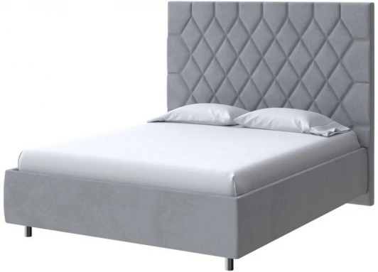 1936695 PROxSON Кровать Rhomby без основания (Ткань: Велюр Ultra Осенний туман) 120x190